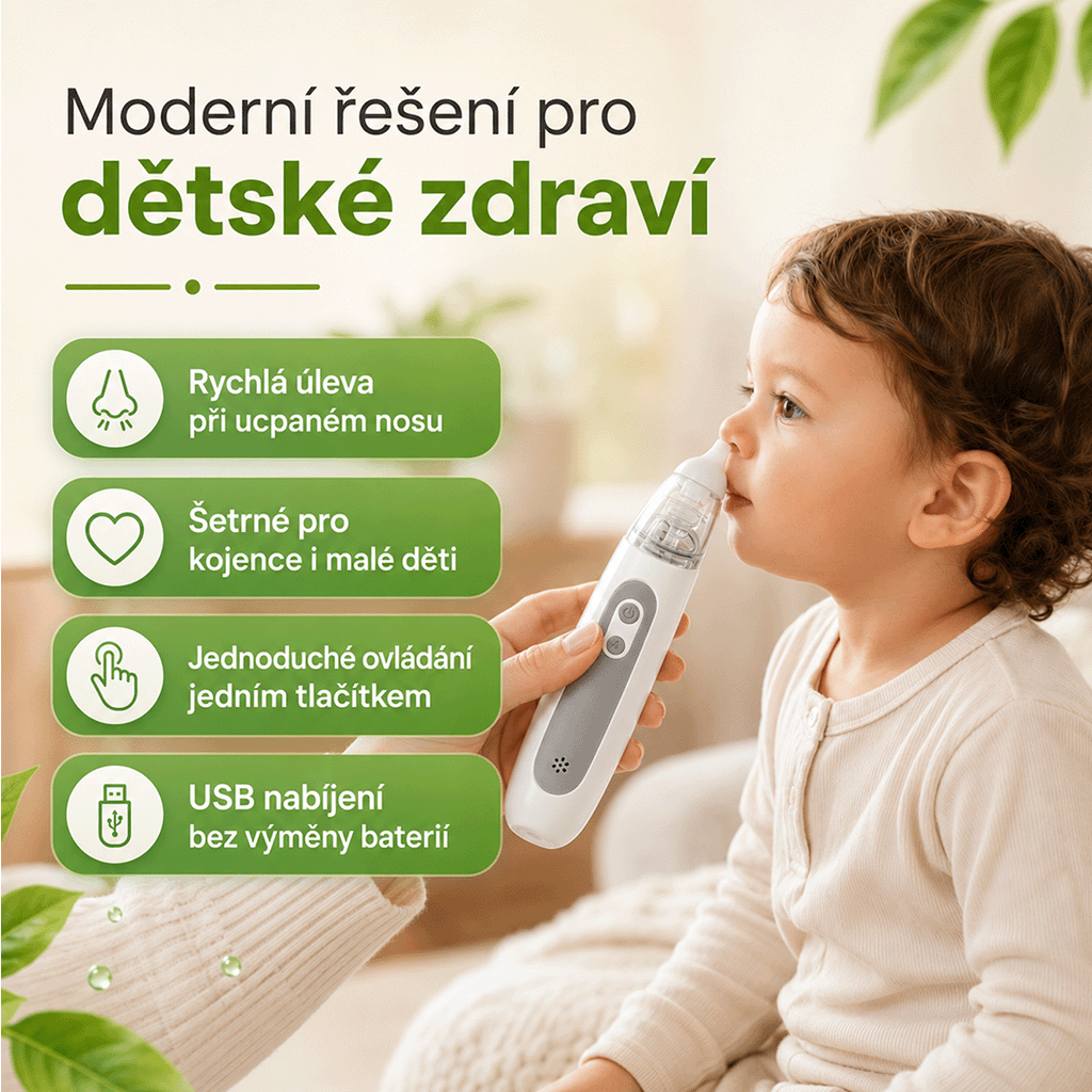 Elektrická dětská nosní odsávačka hlenů USB